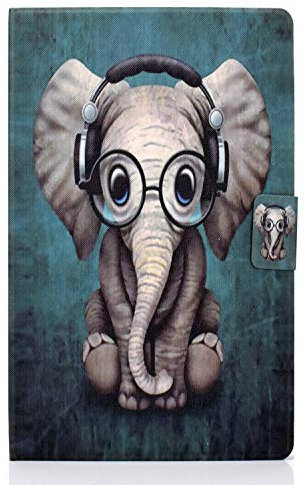 Bspring Cover Custodia Compatibile con Samsung Galaxy Tab A8 10.5 Pollici 2021 SM-X200 SM-X205 Tablet, Ultra Sottile Smart Cover Pelle PU Protettiva Case per Galaxy Tab A8 10,5,Elefante