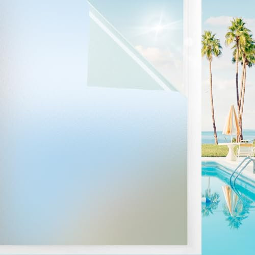 Vinilo Opaco para Ventanas Vinilo Adhesivo Privacidad Vinilos para Cristales, Película Termica, Protector de Solar Anti UV, Película de Aislamiento para Hogar Oficina