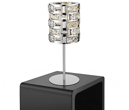 Impex Lola 1 Light Table Lamp Chrome Crystal