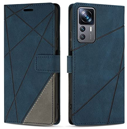 SONWO Hülle für Xiaomi 12T / Xiaomi 12T Pro 5G, Premium PU Leder Handyhülle Flip Case Wallet Silikon Schutzhülle Klapphülle für Xiaomi 12T / Xiaomi 12T Pro 5G, Blau
