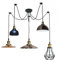 DC Voltage 5 Way Pendant Light Industrial Metal Lampshade E27 Lamp Holder 195cm Height Adjustable Ceiling Hanging Spider Lighting Fixture for Restaurant, Cafe, Bar