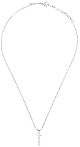 Breil Hatchet Jewel Light Row Collection, Silver Drawn Steel Men's Pendant Unique Measure with Cubic Zirconia - TJ3360, Min. Länge: 47 cm, Max. Länge: 52 cm, Alloy Steel, Cubic Zirconia