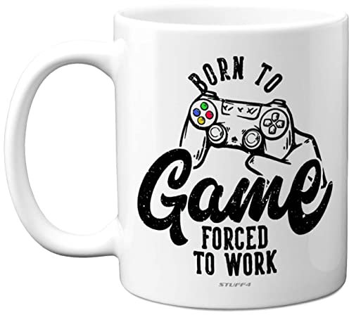 Born to Game - Dishwasher Safe Coffee Mugs Cup, Birthday Gifts for Boys or Girls, Retro Video Game, Novelty Mug, Gaming Gifts for Him or Her