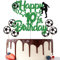 Gidobo 10th Birthday Cake Toppers, Green Glittery Cake Decorations with Football Theme, Ten Years Old Soccer Birthday Party Supplies for Boys