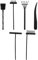 ZIRYXQ Mini-Zen-Garten-Set, Schreibtischaufsatz, Sandkasten-Rechen, Mini-Zen-Gartenrechen, schwarzes Zubehör, Rechen, Sandkasten, Rechen, Sandkasten, Rechen, Werkzeuge, 6-teilig