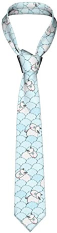 DJNGN Witzige Herren-Krawatte mit Cartoon-Schaf-Motiv, lässige, lustige Krawatte für Partys, Hochzeiten, Geschenkideen