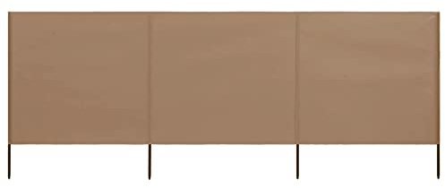 Homgoday 3 pièces - Tissu coupe-vent pliable - Plage - Brise-vue - Pour camping, balcon, terrasse, jardin, clôture, plage - 400 x 160 cm - Taupe