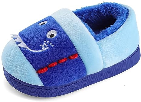 Cheerful Mario Pantofole Animali Bambino Pantofole Peluche Bambina Invernali Scarpe da Casa Per Bambini Ragazzi e Ragazze Caldo Anti Scivolo Mostro Blue 23/23.5 EU
