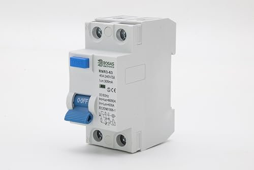 BOGAS ELECTRONICS Interruttore Differenziale Superimmunizzato, 300 mA, 2P, Classe A e 6kA (40 Ampere)