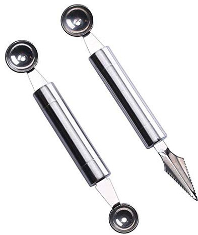 Diyfixlcd 2PCS Fruit Carving Knife Stainless Steel Fruit Ball Digger Watermelon Artifact Watermelon Spoon