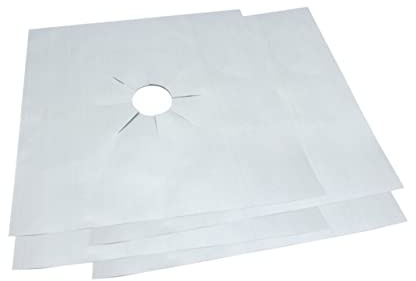 OSALADI Feuilles De Pour Plaque De Cuisson À Gaz Réutilisables Antiadhésives Argentées