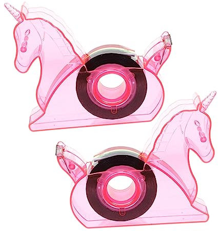DIYEAH 2pièces Distributeur De Ruban Licorne Dérouleur De Bureau Pratique Et Adorable Pour Fournitures De Bureau Outil De Découpe De Ruban Compact Et Léger