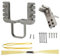 Runzkzy Accessori Fucile a Fionda Fai da Te, Testa Fionda da Caccia con Dispositivo di Rilascio in Metallo e 2 Bande Elastiche, Grilletto per Fionda, Accessori per l'Allenamento (Pacchetto A)