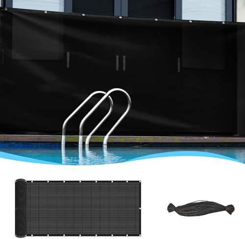 XUSKY 6ft x 50ft Vinyl Coated Fence Privacy Screen - Chain Link Fence Mesh – Shade Fabric Outdoor Privacy Screen for Garden, Backyard, Pool – Heavy-Duty Privacy Screen for Fence with Ropes (Black)