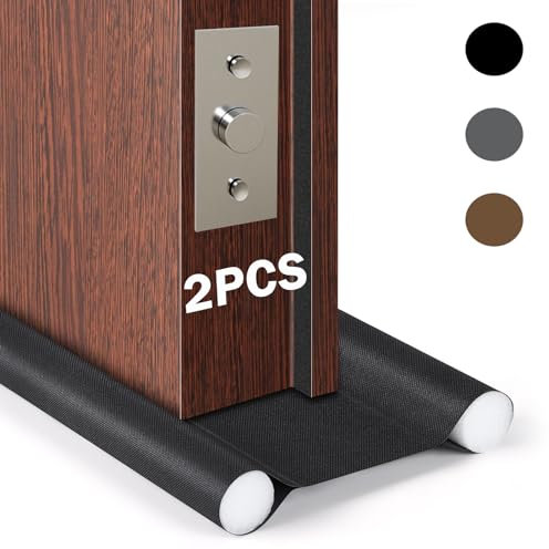 HASA zone 93 cm Boudin de porte blindée (noir, 2 pièces, porte blindée 8,5 ~ 10 cm)
