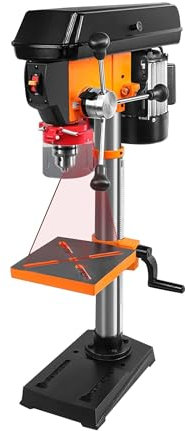 Bench Drill Machine, 10inch 12-Speed Benchtop Drill Press Stand, Chuck 3-16mm, Table Top Drill Press for Iron, Aluminum, Wood, Plastic Plate(10inch)