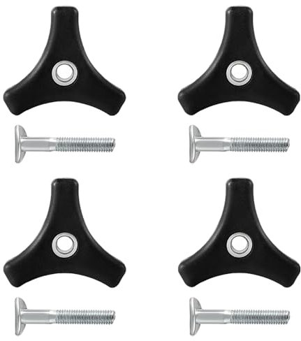 TRKETK 4 Pezzi Tosaerba Triangolo Maniglia Manopola Vite Dado, Dado ad Alette in Plastica Universale per Tosaerba e Bulloni per Maniglia del Tosaerba a Triplo Angolo Parti e Accessori