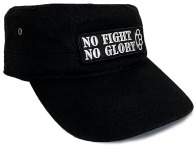 Military Cap No Fight No Glory in schwarz I Unisex frei einstellbar I bestickter Patch I Army Basecap Snapback Kappe Mütze