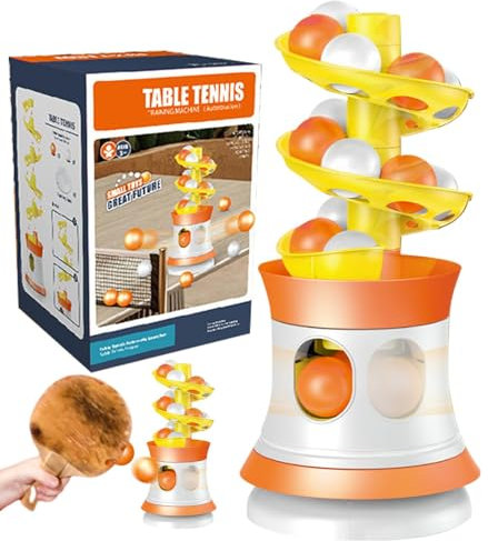 Ping Pong Robot, Table Tennis Ball Machine, Table Tennis Ball Thrower, Table Tennis Practice Tool, Table Tennis Ball Dispenser, Automatic Portable Ball Thrower for Kids Beginners
