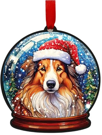 Image Industry Rough Collie Schneekugel Dekoration Baumschmuck - Hundeliebhaber - Haustier-Denkmal - Kugeln