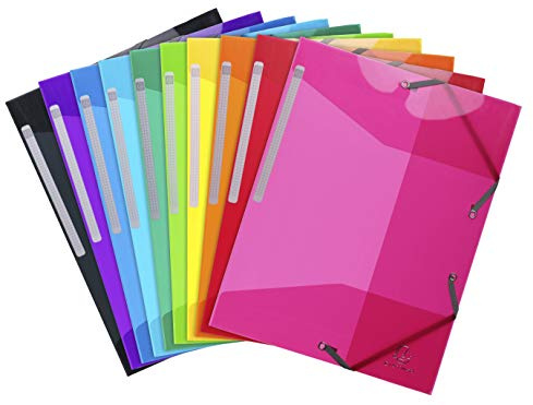Exacompta 30 elastic folders Iderama PP 3 flaps assorted