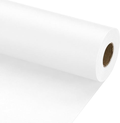 PATIKIL 29.6cm Papier d'Emballage, 20 Mètre Rouleau de Papier Cadeaux 70 GSM pour Décoration Tableau d'Affichage Emballage Cadeau Noël Anniversaire Nouvel An Fête Mère Père, Blanc