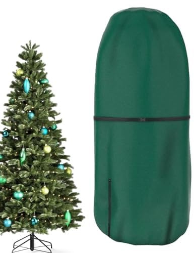 Upright Christmas Tree Storage Bag, 3-9 Feet Christmas Tree Transport Cover Adjustable Waterproof Dust Proof Christmas Tree Storage Cover Oxford Cloth Christmas Tree Storage Cover