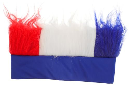 VICASKY Fan-perücke Patriotische Perücken Stirnband Perücken Gefälscht Irokesen-veredelungsprodukte Patriotische Accessoires Blaues Haariges Stirnband Irokesen-haarteil K Seide