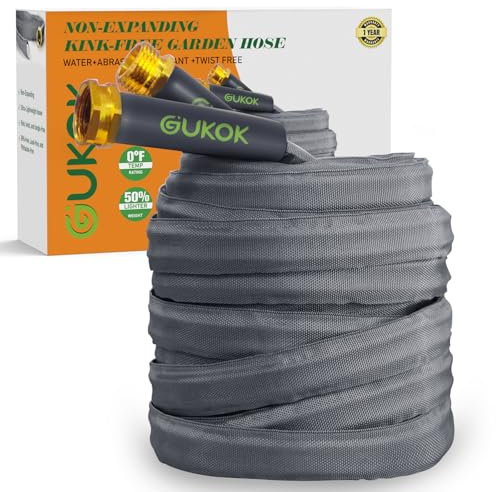GUKOK Tubo da giardino non espandibile 2025, 15,2 m, flessibile e ultraleggero, resistente allo scoppio, senza piombo, anti-piega, ad alta pressione, ideale per tutte le stagioni