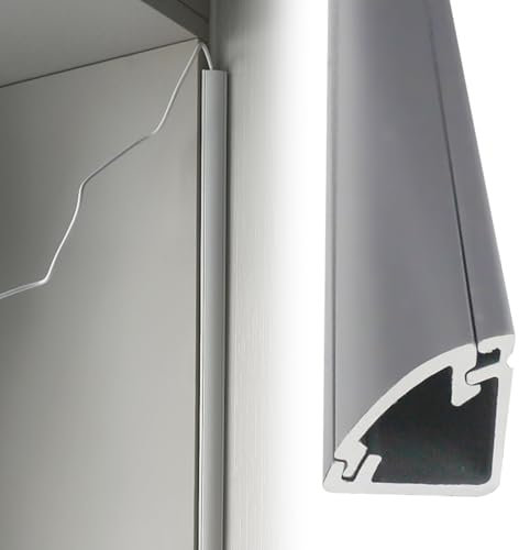 RENLXFI Kabelkanal Graue Kabelabdeckung Für Wand/Boden, Aluminium-Eckkabelmanagement Unter Dem Schreibtisch Für Innen-/Außenbereich, Kabelschutz Für Stromkabel(1m/3.3ft-(1x1m),24mm W)
