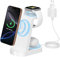 Cargador inalambrico,3 en 1 Estación Carga inalámbrica,Cargador inalámbrico(con 18W Adaptador),Compatible con iPhone 16/15/14/13/12 Pro/Pro MAX,Apple Watch Ultra/10/9/8/7/6/5/4/SE AirPods Pro Blanco