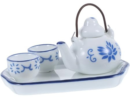 OFFIGAM 1juego Tazas De Té y Tetera De Accesorios Miniatura para Cocina y Casa De Muñecas Diseño Elegante y Compacto para Decoración