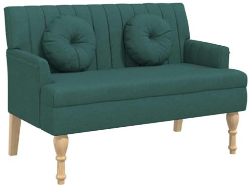 Kangmusi Sitzbank mit Kissen Dunkelgrün 113x64,5x75,5 cm Stoff, Grün 372134