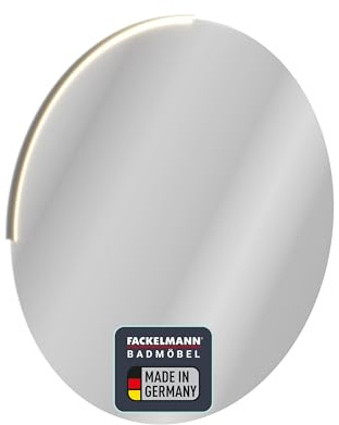 FACKELMANN Compact Line LED-Spiegel, 80 cm, Neutralweißes Licht, Zeitloser Stil mit schwarzem Aluminiumrahmen – Ideal für jedes Moderne Badezimmer