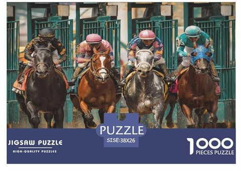 Horse Racing Jigsaw Puzzles Puzzle for Adults Kids 1000 Pieces Whimsical Challenge Toy Educational Games 38x26cm/1000pcs