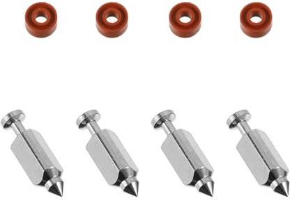 MAGICLULU Kit de 4 Soupapes à Pointeau de Carburateur Compatibles Tondeuse à Gazon 398188, Acier Robuste Joints Toriques en Caoutchouc, Accessoires de Remplacement Précis pour Entretien