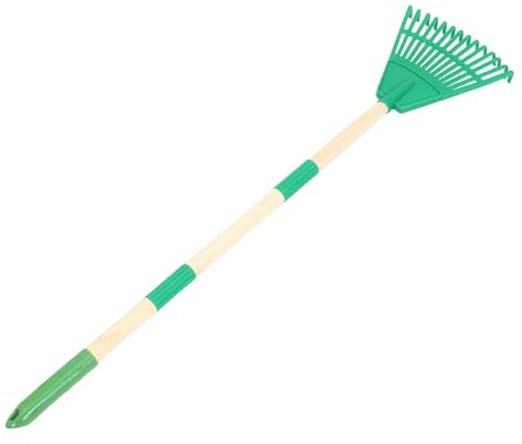 INOOMP Strumento da Giardino e Manico Staccabile con 14 Denti per Pulizia Aiuole e Verdi Ergonomico e Facile da Riporre