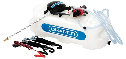 Draper ATV Spot Sprayer 37L, HDPE Tank with Diaphragm Pump, Handheld Spot Lance, Stream & Cone Spray Patterns, Remote Switch Control, Strap Mount for Quad Bike - Fertiliser & Weed Killer