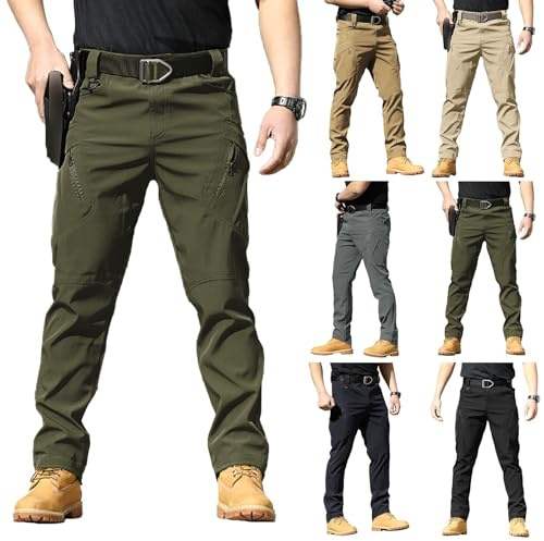 Pantalon De Travail Pantalon Homme Moto De Travail Chantier Taille Élastique Cargo Randonnée Jogging Militaire Confortable avec Plusieurs Poches