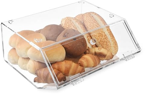 ikee Design Acryl stapelbar Backery Display Fall Home Organizer Acryl Aufbewahrung Halter Ständer für Bagels mit Ein aufklappbares, schräg Tür 11 7/20,3 cm W x 27,9 cm D x 15,2 cm H