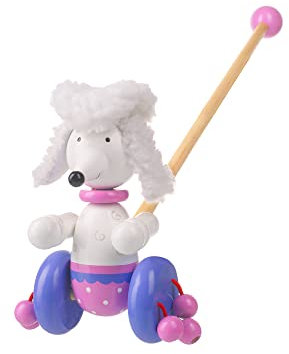 Orange Tree Toys Poodle Push Along Toy - Animal Push and Pull Along Toys for 1 Year Olds, Wooden Toys - Toddler Toys, Perfect 1st Birthday Gifts For Boy and Girl - Early Development & Activity Toys