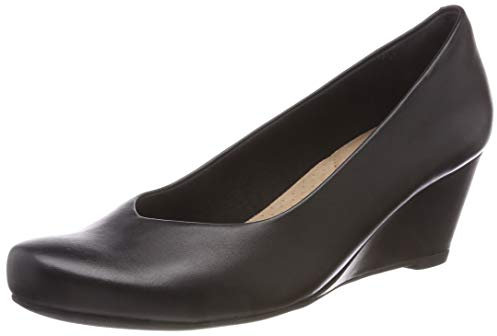 Clarks Damen Geschlossene Sandalen, Schwarz (Black Leather), 42 EU