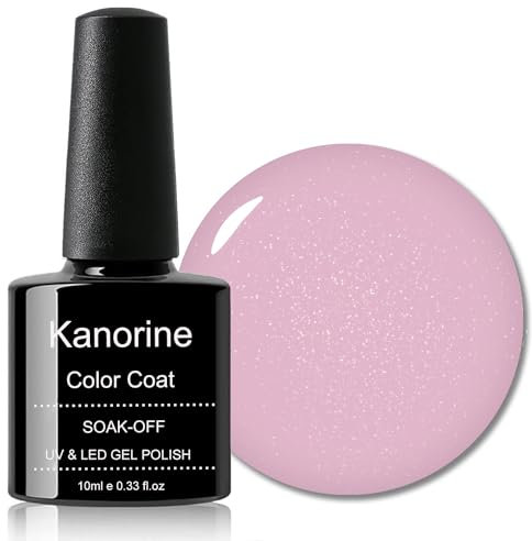 KANORINE Gel Polish Soak-Off UV/LED Gel Nail Polish Pink Glitter Color Coat Gel Nail Varnish Nail Art TYPE 10ml