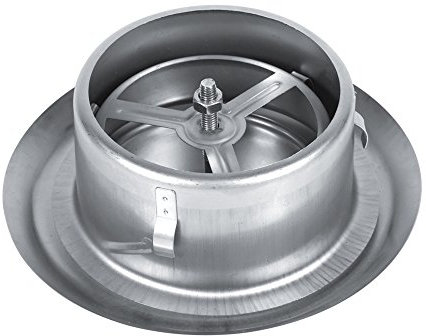 Purgeur d'air réglable, ventilation murale réglable au plafond en métal argenté, évents d'extraction de la ventilation en acier inoxydable(100mm)