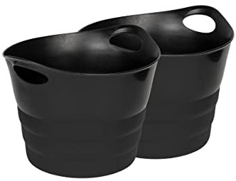 Kreher Set: 2 x Mehrzweckkorb 42 Liter, flexibel und strapazierfähig (Schwarz)