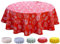 Home Direct Wachstuch Tischdecke Abwaschbar 160cm Blätter (Rund 160cm, Rot)