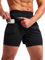Pudolla 2-in-1-Laufshorts für Herren, 12,7 cm, schnelltrocknend, für Fitnessstudio, athletisch, Workout-Shorts für Männer mit Handytaschen, Schwarz, Mittel