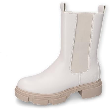 Dockers by Gerli Damen Chelsea Boots, Frauen Stiefeletten,uebergangsstiefel,Schlupfstiefel,flach,Stiefel,Bootee,Booties,offweiss,41 EU