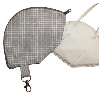 Maskentasche | Hülle | Etui | Aufbewahrung | Mundschutz (Raute grau)