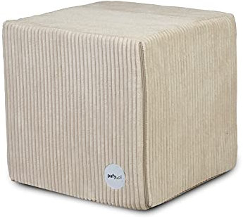 Ecopuf Block Sitzhocker Fußhocker aus Cordstoff – komplett abnehmbar – quadratischer Hocker, gepolstert, für den Innenbereich, 40 x 40 cm